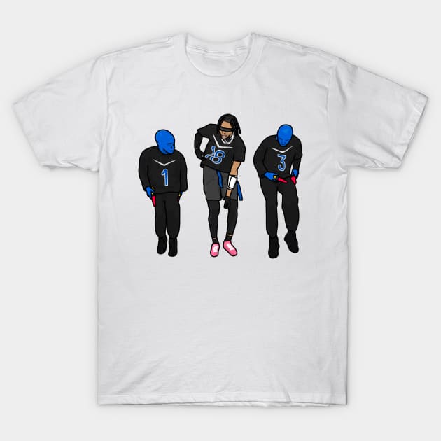 jj and the blue doing griddy T-Shirt by rsclvisual